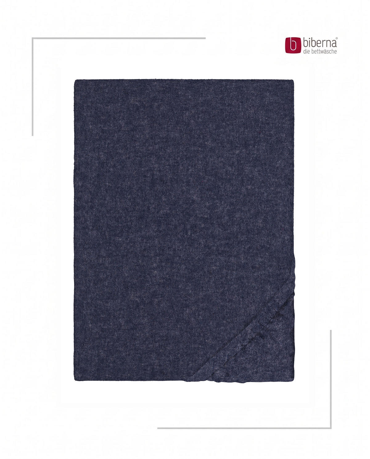 SPANNBETTTUCH Premium Biber Melange UNI marine, 140x200 cm - 160x200 cm - Dunkelblau, Textil (160/200cm) - biberna