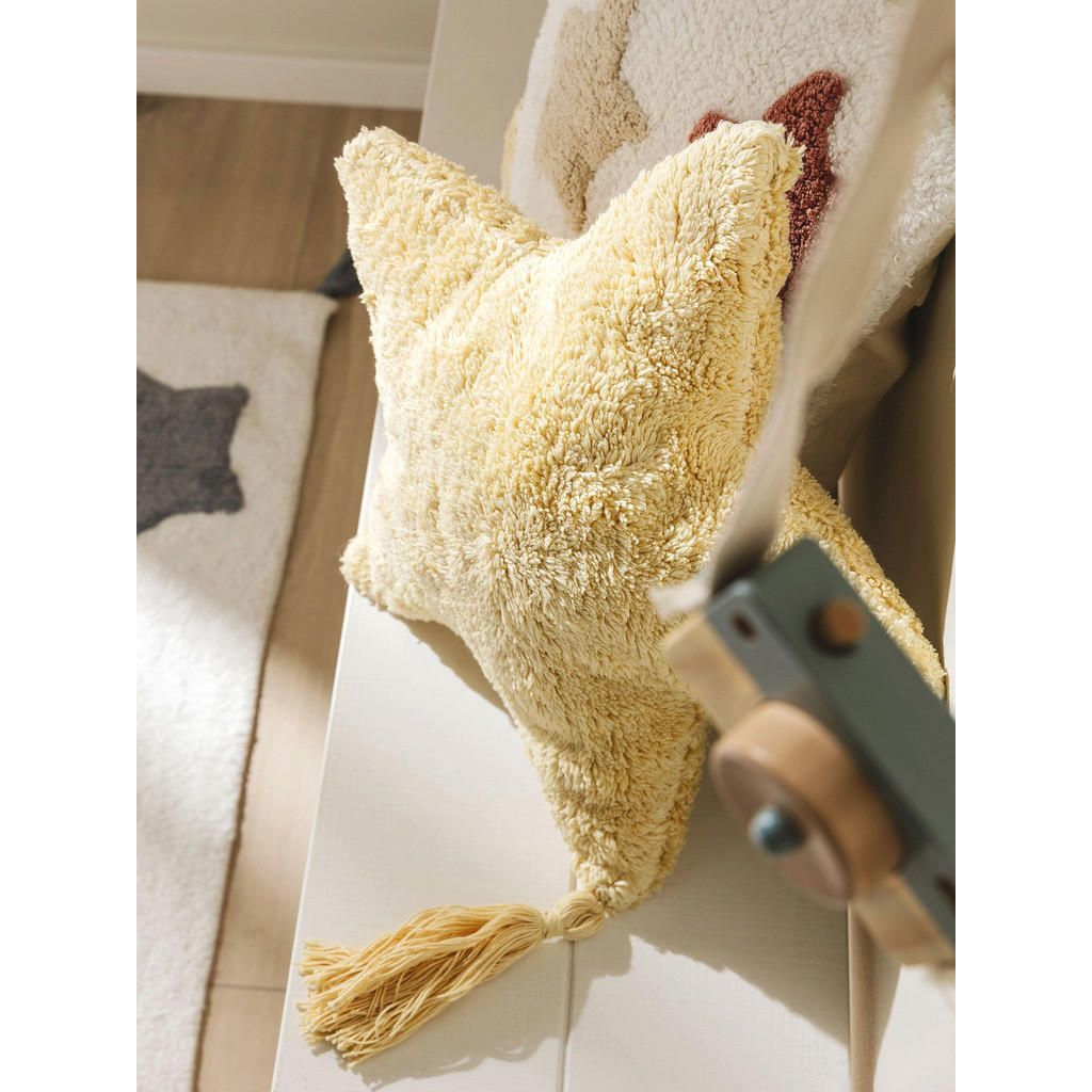 Thumbnail - Lytte Kissen, Gelb, Textil, Freiform, 45x45 cm, Wohntextilien, Kissen, Kissen Kinderzimmer