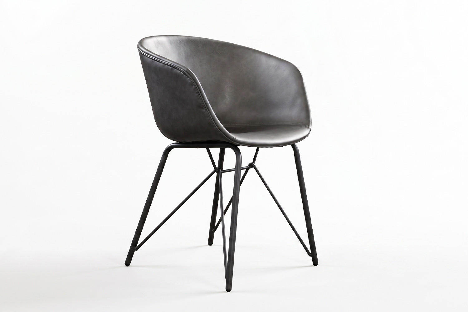 STUHL DANI Braun Kunstleder (4er-Set) - Braun, Leder (60/79/52cm) - KAWOLA