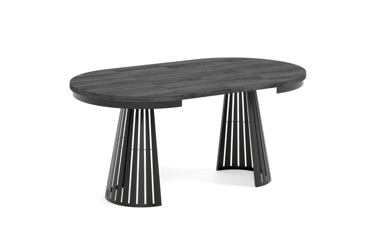 ESSTISCH Cone Bis - Anthrazit/Schwarz, Holzwerkstoff/Metall (100/100/76cm) - Meblini
