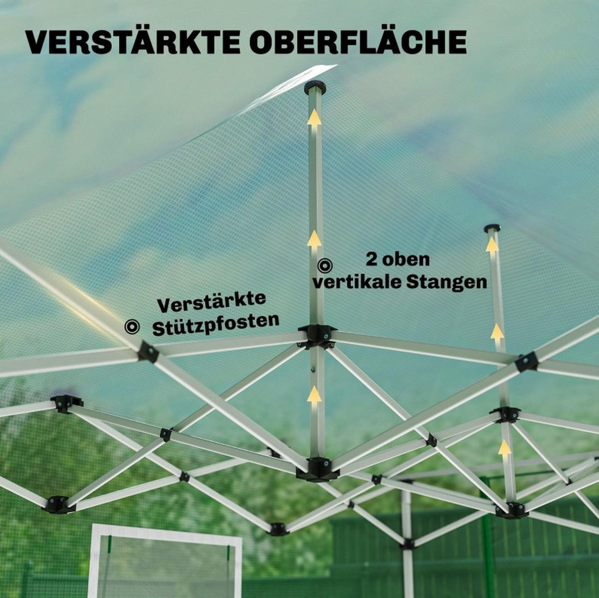 GEWÄCHSHAUS aus Polyethylen 295x200x270 cm in Grün mit Pop-up-Design - Grün, Kunststoff (200/270/295cm) - Modfu
