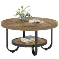 COUCHTISCH Rund 80 cm mit Doppelablage - Braun, Holz (80/80/45cm) - Kaket