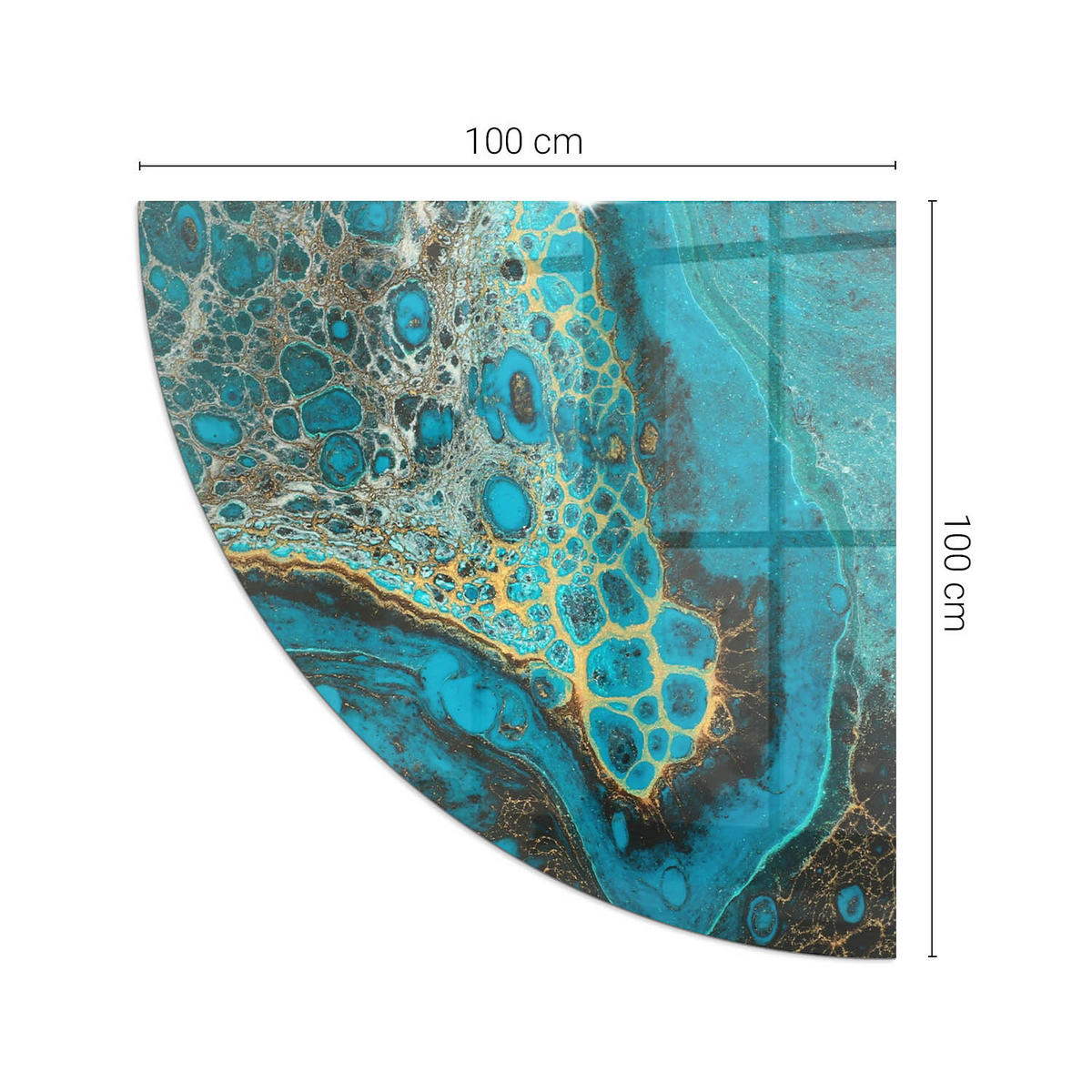 GLASPLATTE für Kamin 100x100 cm Türkis - Türkis, Glas (100/100/0.4cm) - ArtPrintCave