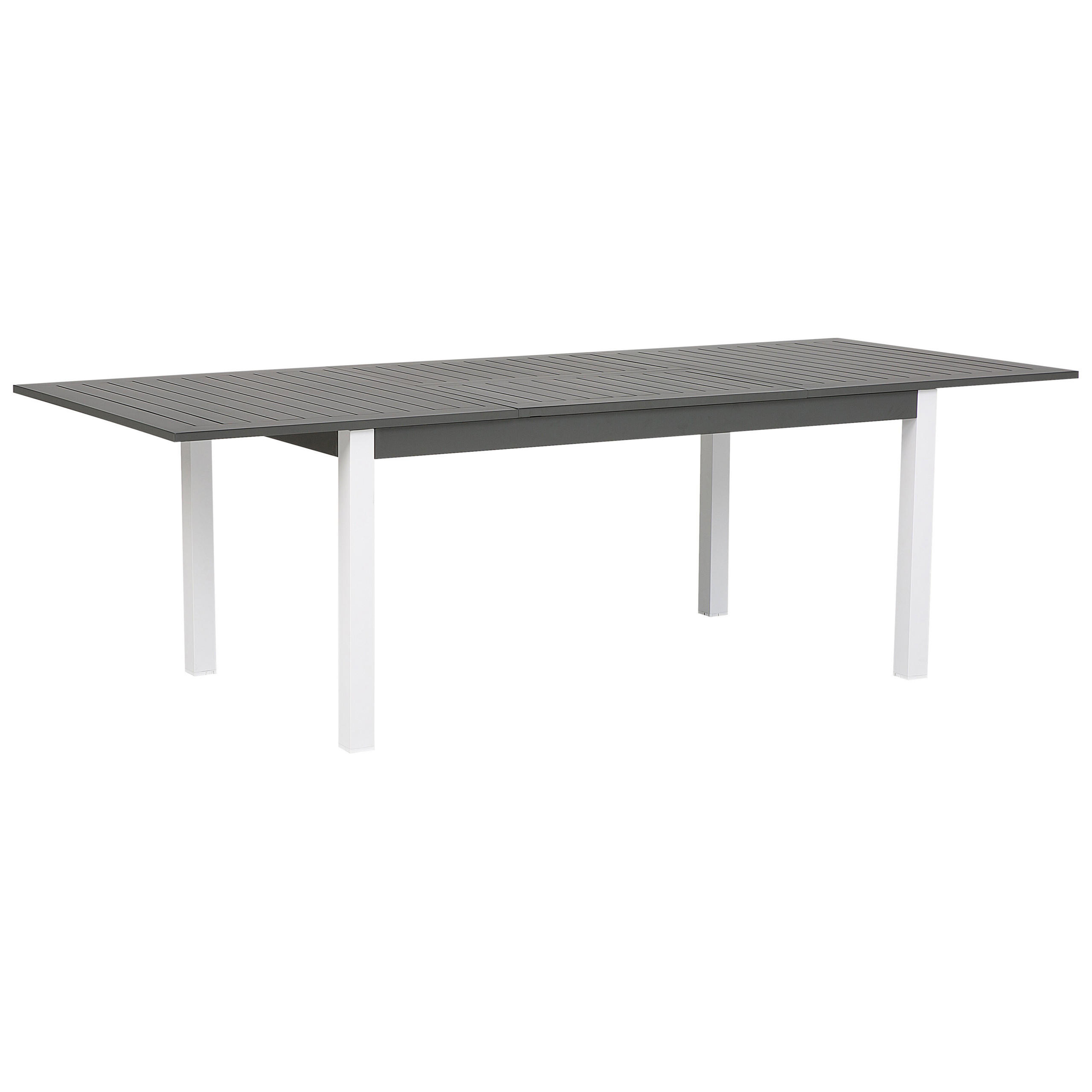 GARTENTISCH dunkelgrau ausziehbar 168/248x100 cm Pancole - Dunkelgrau, Metall (248/100/75cm) - Beliani
