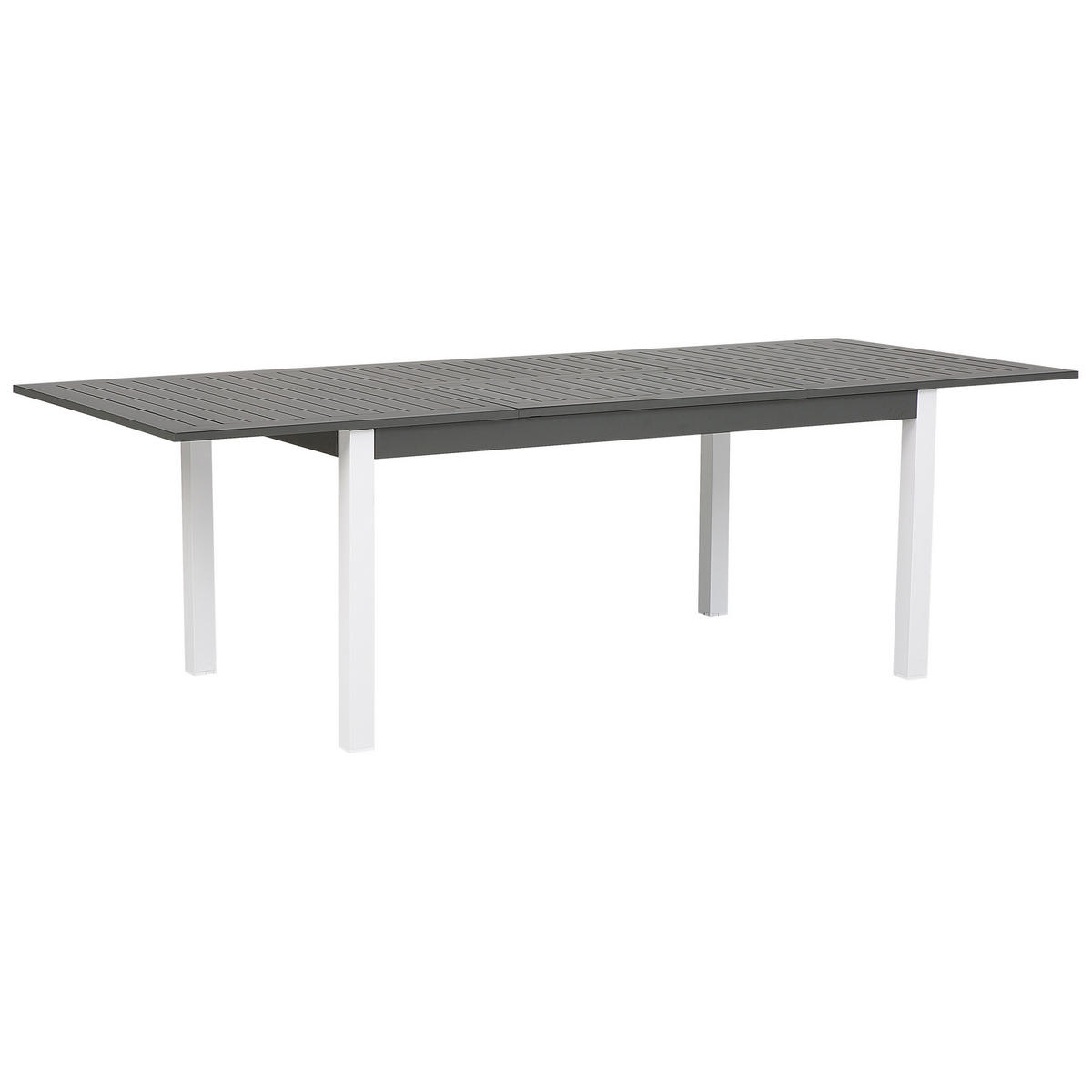 GARTENTISCH dunkelgrau ausziehbar 168/248x100 cm Pancole - Dunkelgrau, Metall (248/100/75cm) - Beliani