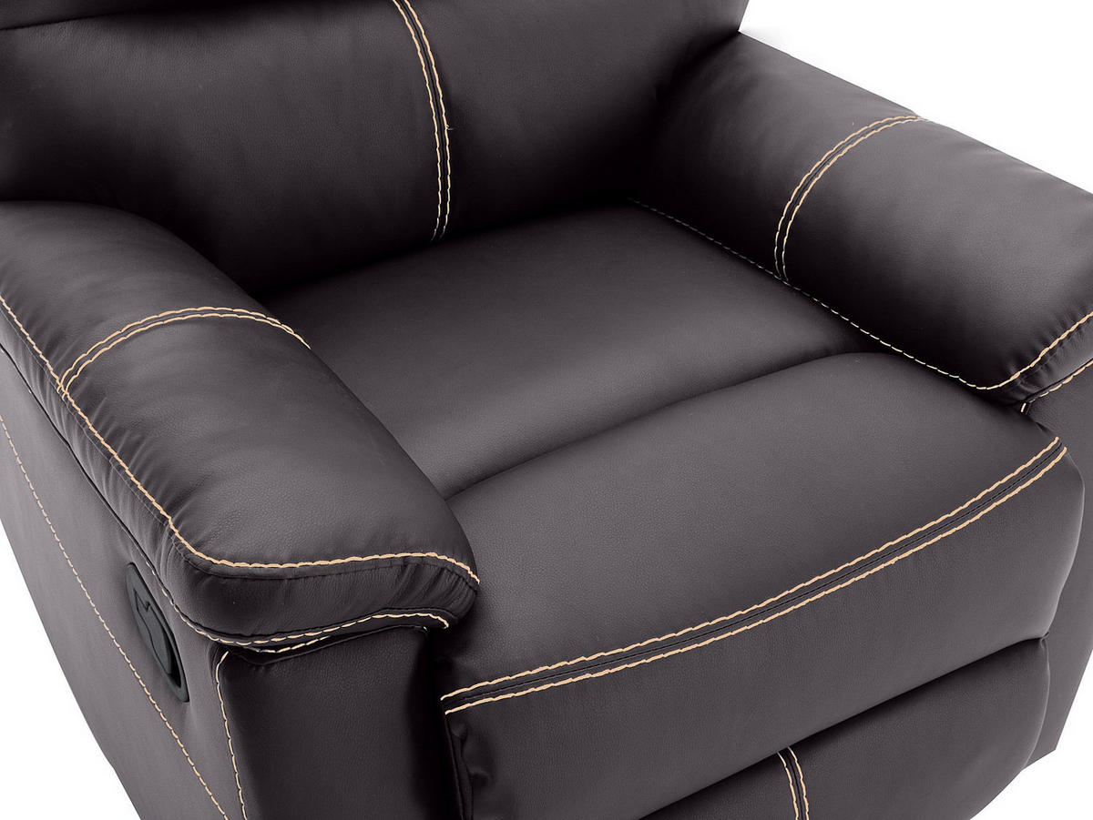 RELAXSESSEL - 1 -Sitzer - Kunstleder - braun - CANBY - Braun, Leder (79/95/90cm) - Vente-Unique