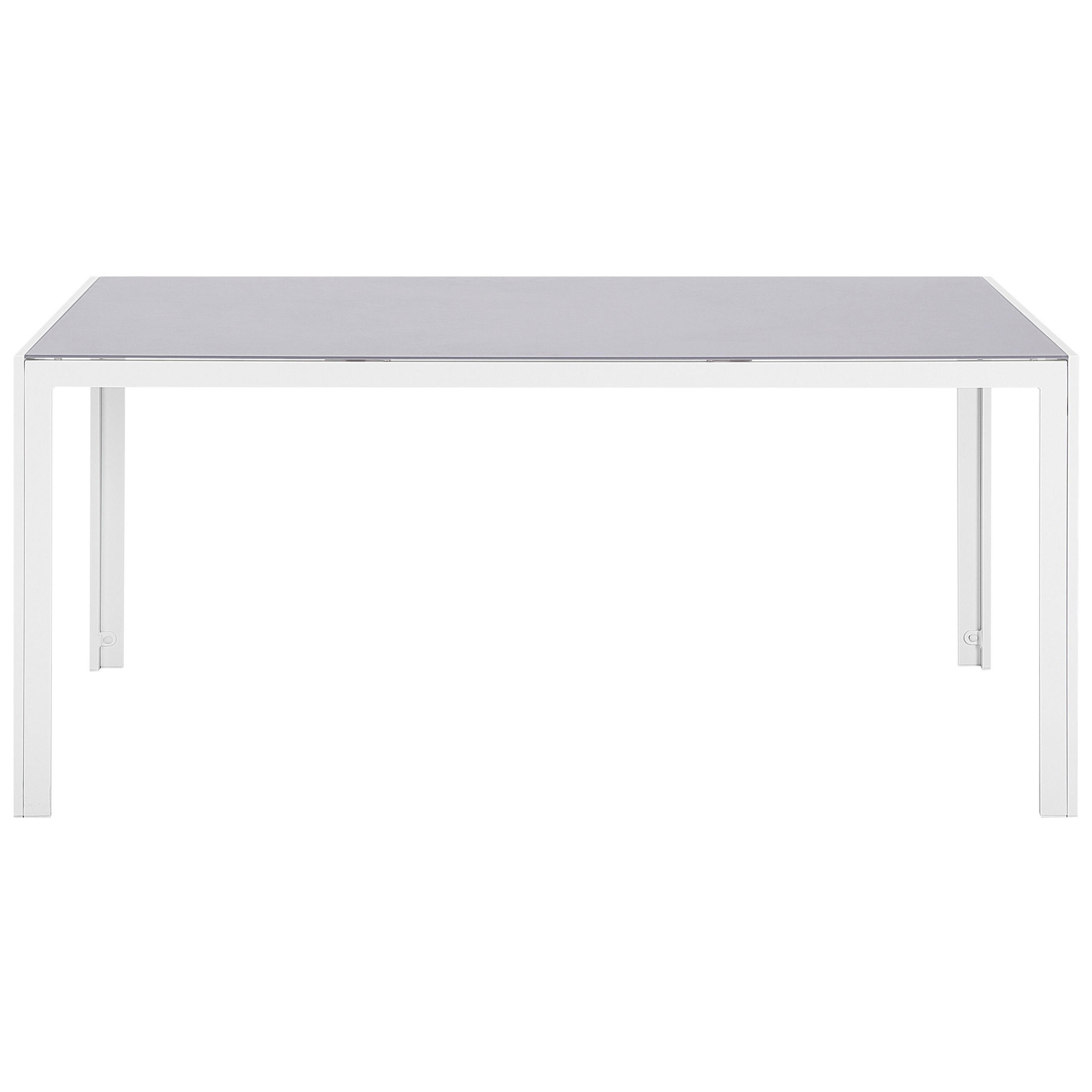 GARTENTISCH Glas grau 160/90 cm Catania - Grau, Glas (91/160/71cm) - Beliani