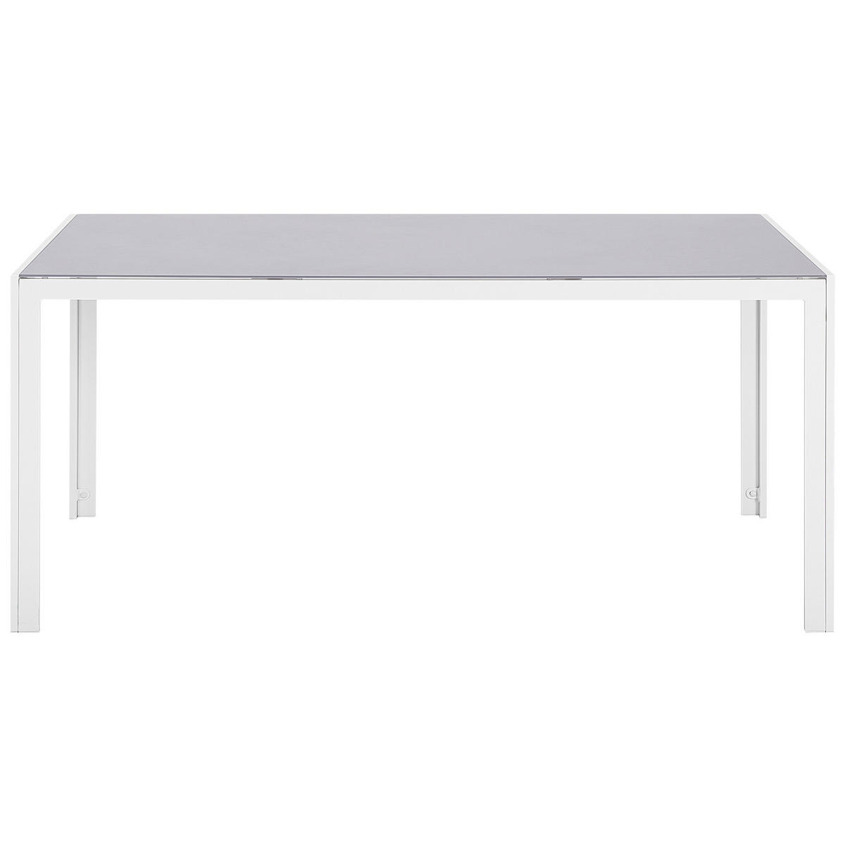 GARTENTISCH Glas grau 160/90 cm Catania - Grau, Glas (91/160/71cm) - Beliani