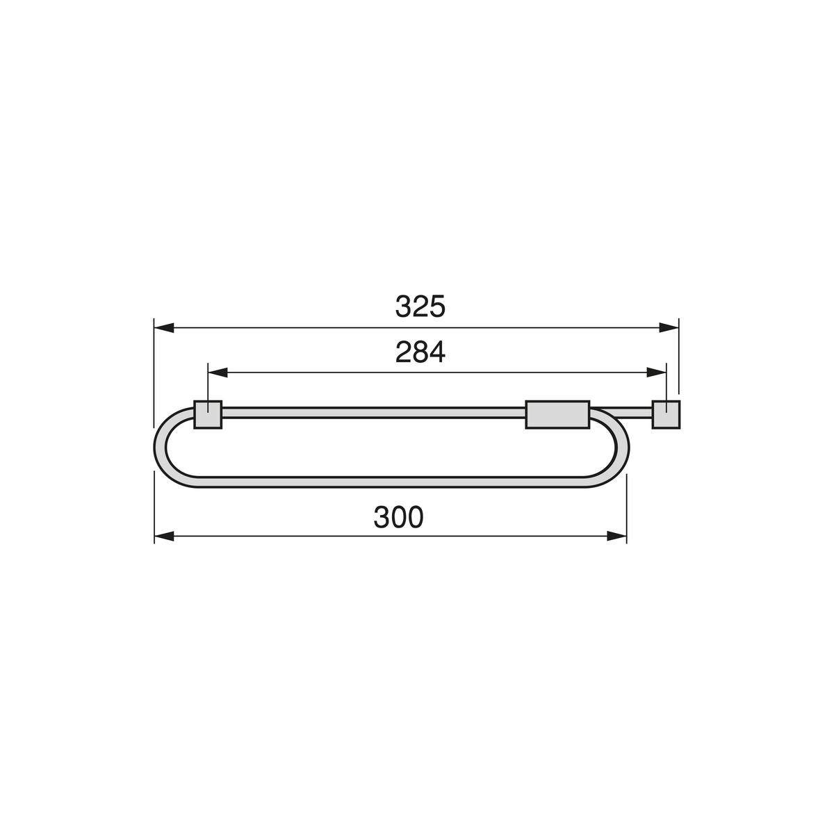 KLEIDERSTANGE Ausziehbarer Self für Schränke, 300, Grau metallic, Stahl und Kunststoff - Silberfarben, Metall (0.1/1/33.5cm) - EMUCA