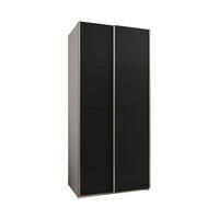 SCHWEBETÜRENSCHRANK 245,5/100/64 2-türig - Silberfarben/Schwarz, Holz/Metall (100/245/64cm) - Abiks Möbel