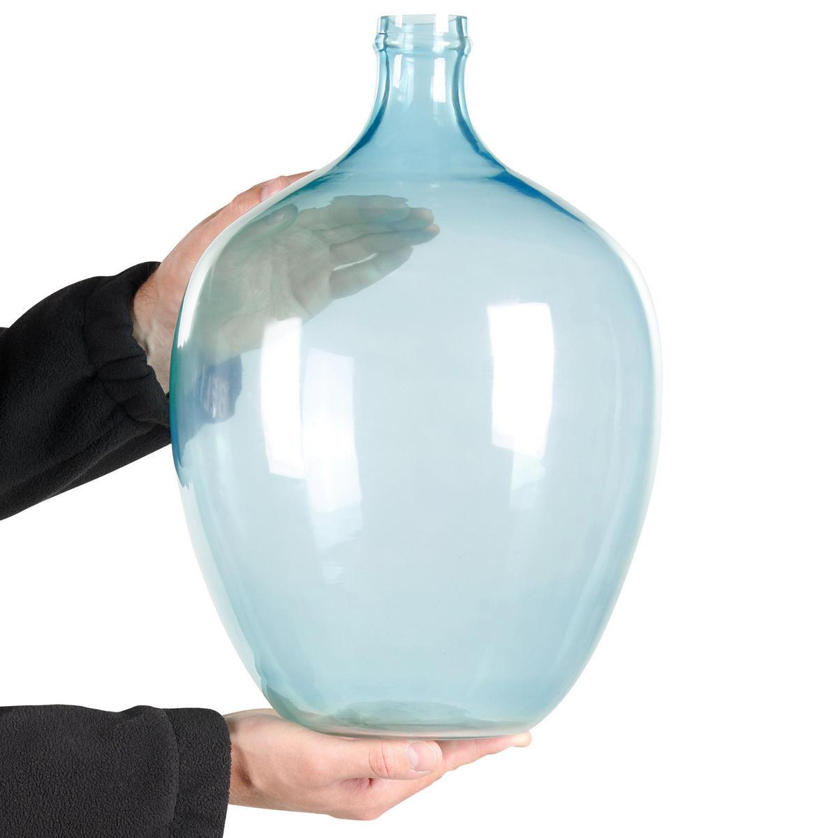 DEKOVASE Glas blau Roti - Hellblau, Glas (39cm) - Beliani