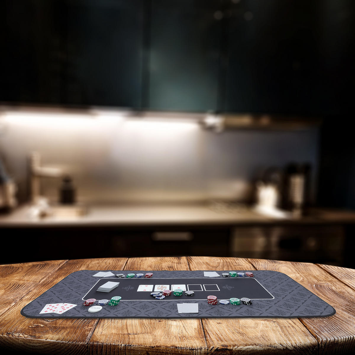 POKERMATTE - Anthrazit, Kunststoff/Textil (100/60cm) - Relaxdays