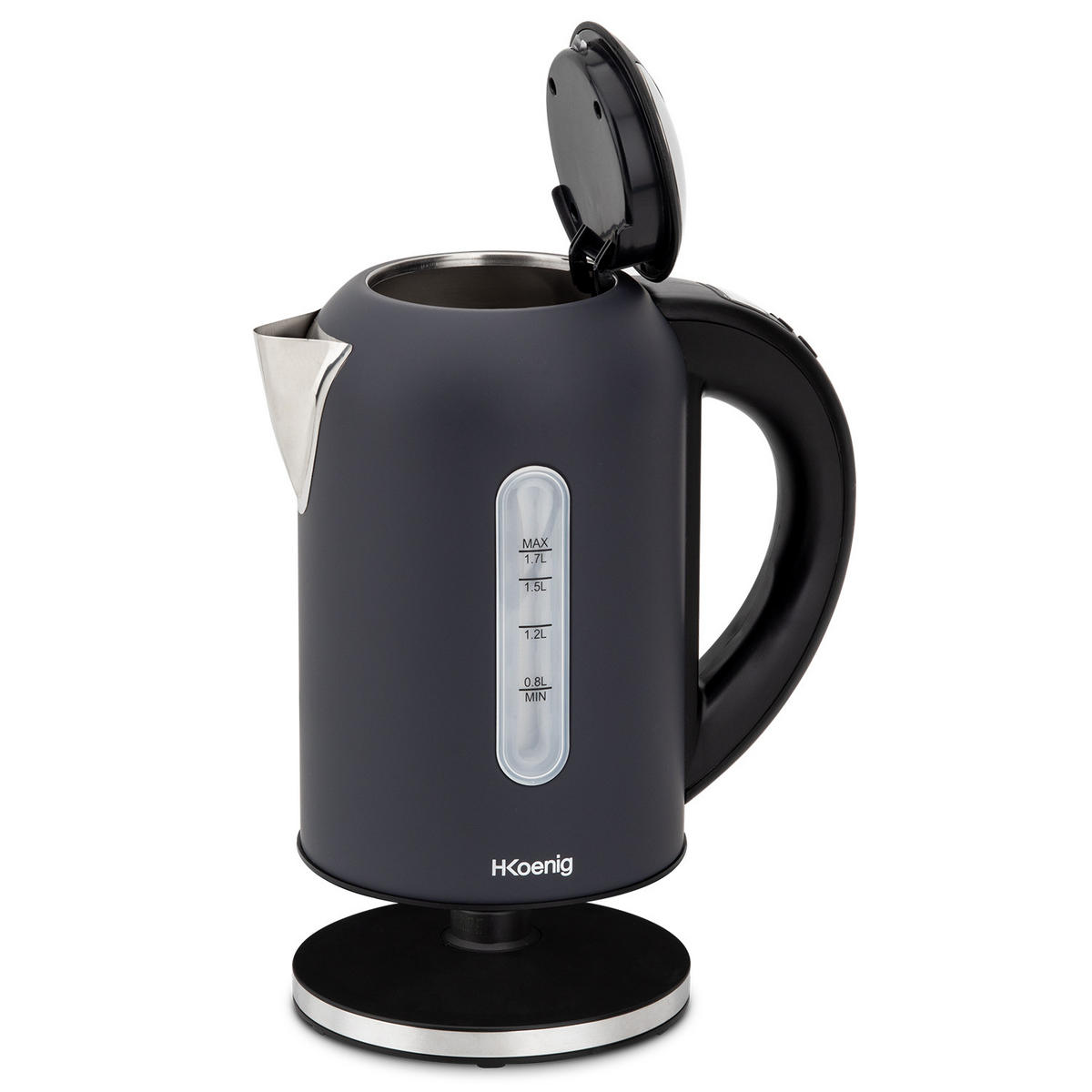WASSERKOCHER BOE52 Schwarz, Programmierbar - Grau, Metall (15/27/23.7cm) - HKoenig