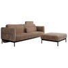 SCHLAFSOFA SALENTO Braun Cord - Schwarz/Braun, Textil/Metall (221/82/193cm) - MKS