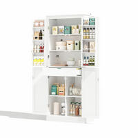 BUFFET 75/40/182 cm weiß aus MDF mit viel Stauraum - Weiß, Holzwerkstoff (75/180/40cm) - OKWISH