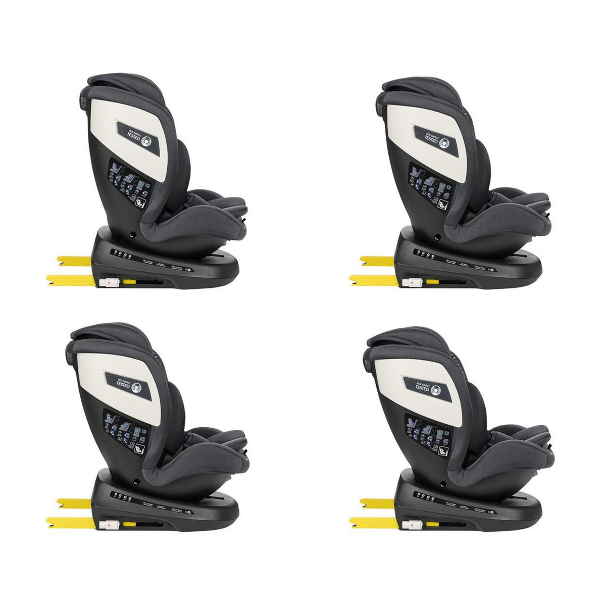 KINDERSITZ i-Cruise i-Size dunkelgrau (40-150 cm) SPS, Sitz 360° drehbar, Isofix - Grau, Kunststoff (43/60/48cm) - Kikka boo
