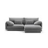 ECKSOFA rechts Torino aus Samt hellgrau 3 Sitzplätze - Hellgrau, Textil (170/220cm) - Micadoni