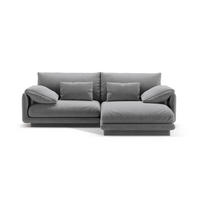 ECKSOFA rechts Torino aus Samt hellgrau 3 Sitzplätze - Hellgrau, Textil (170/220cm) - Micadoni