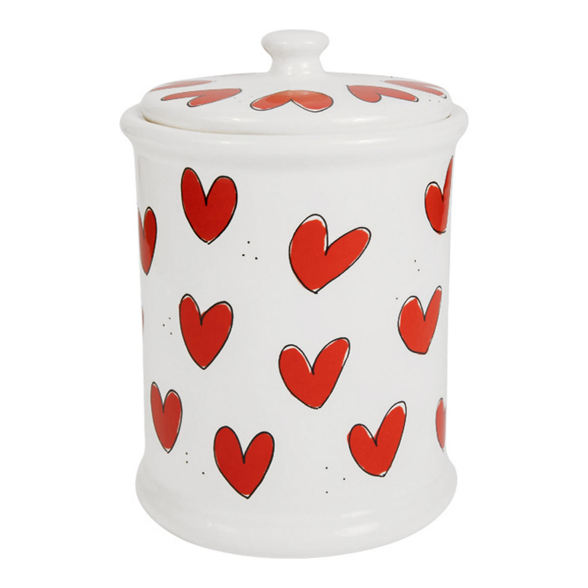 VORRATSDOSE Valentinstag Rote Herzen in Rot - 17cm - Multicolor, Keramik (12.5/17.5/12.5cm) - Blond Amsterdam