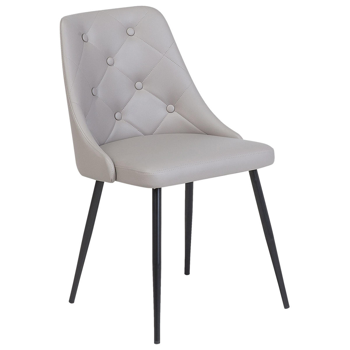 ESSZIMMERSTUHL 2er-Set Kunstleder Grau Valerie - Grau, Textil/Metall (49/81/59cm) - Beliani