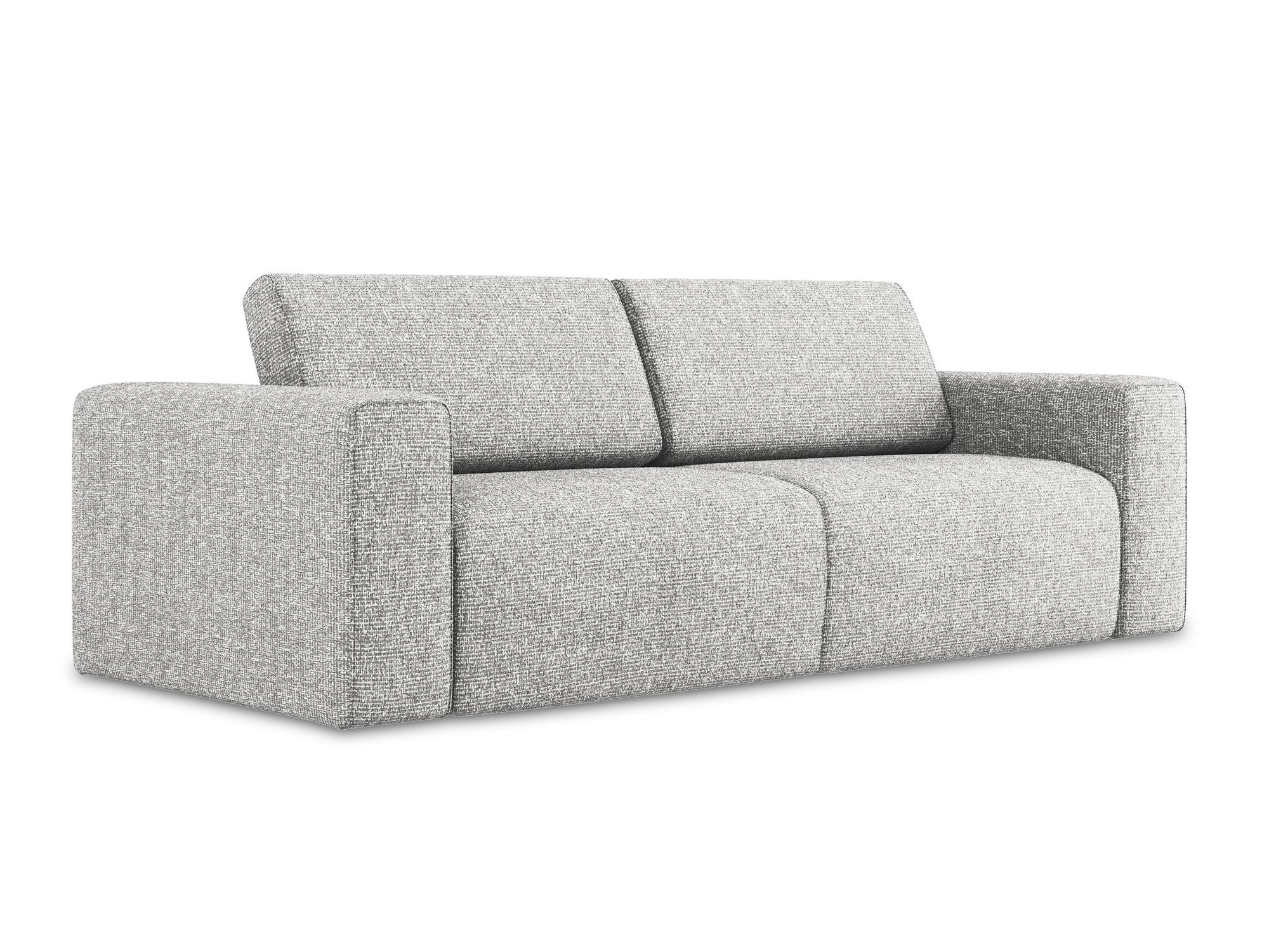 3-SITZER SOFA Strukturstoff Stoff Grau - Beige/Silberfarben, Kunststoff/Textil (224/80/103cm) - Makamii