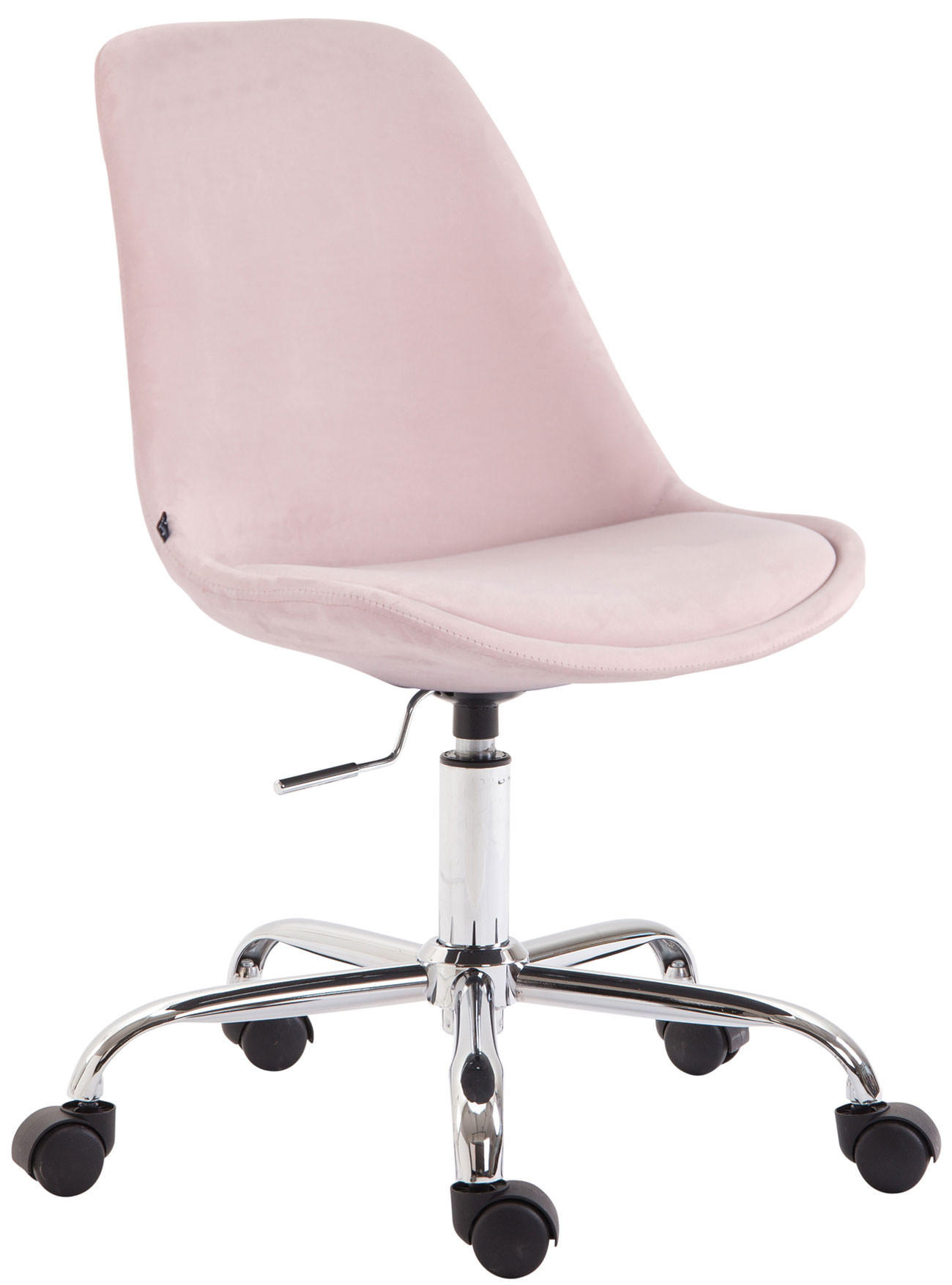 DREHSTUHL Samt pink - Chromfarben/Pink, Textil/Metall (48/81/54cm) - CLP