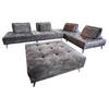 MODULSOFA MIT HOCKER WIOLO Anthrazit Velvet - Anthrazit/Silberfarben, Textil (350/80/350cm) - KAWOLA