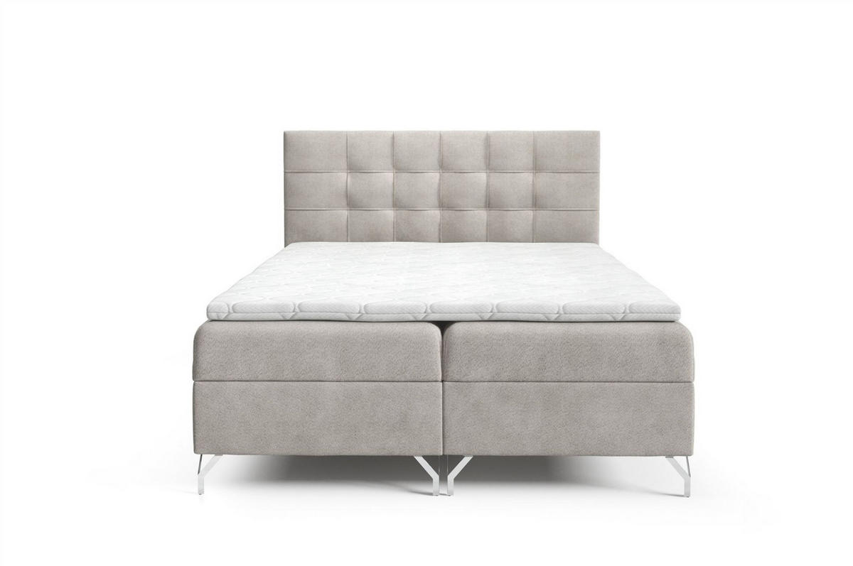 BOXBETT Candela Pre..überlänge - Grau, Holzwerkstoff/Textil (200/220cm) - Fun Möbel