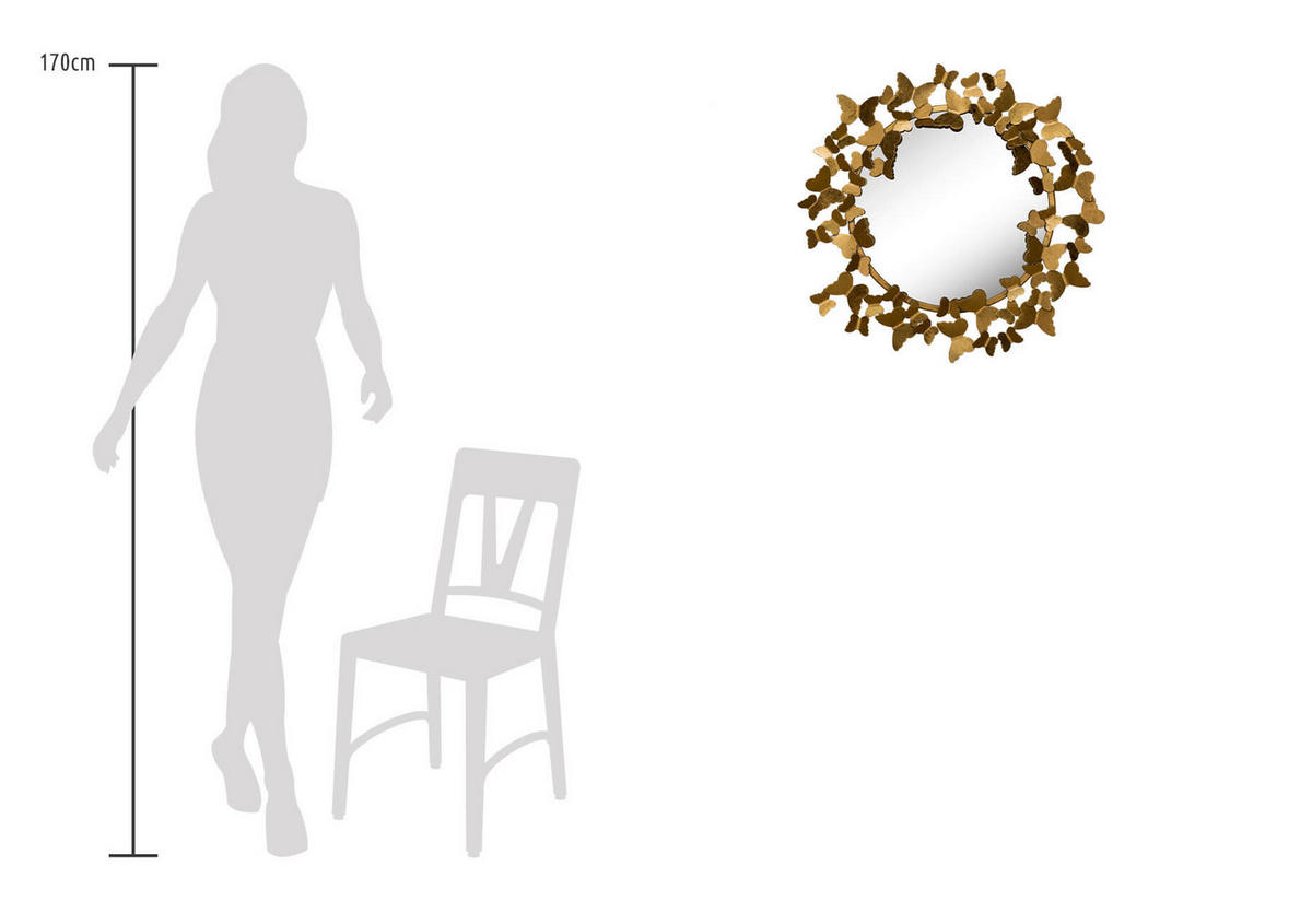 WANDSPIEGEL Gold 63/63 cm - Goldfarben, Metall (5.12/63/4cm) - KUNSTLOFT