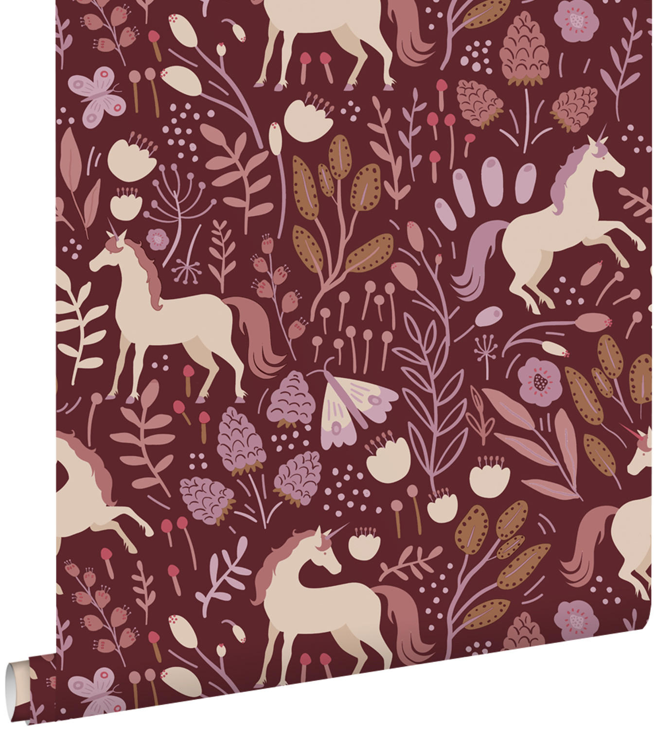 TAPETE Einhörner 0.53 x 10.05 m - Lila, Papier (53/0.1cm) - ESTAhome