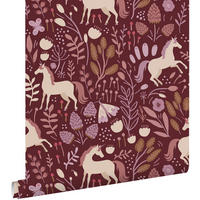 TAPETE Einhörner 0.53 x 10.05 m - Lila, Papier (53/0.1cm) - ESTAhome