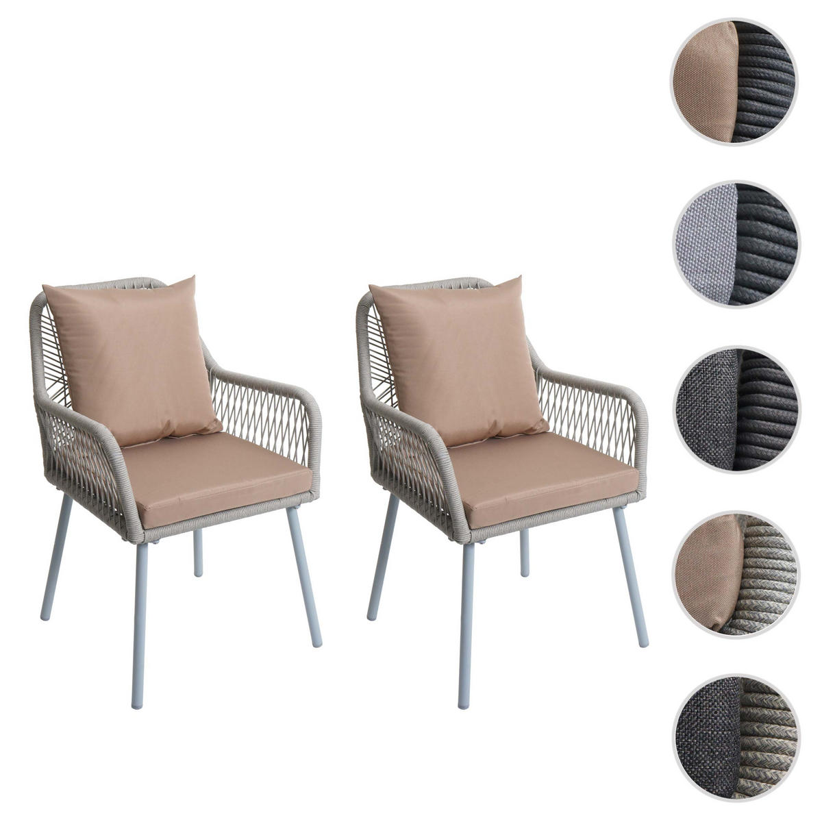 GARTENSTUHL Grau, Taupe - Taupe/Grau, Textil (54/81/62cm) - MCW