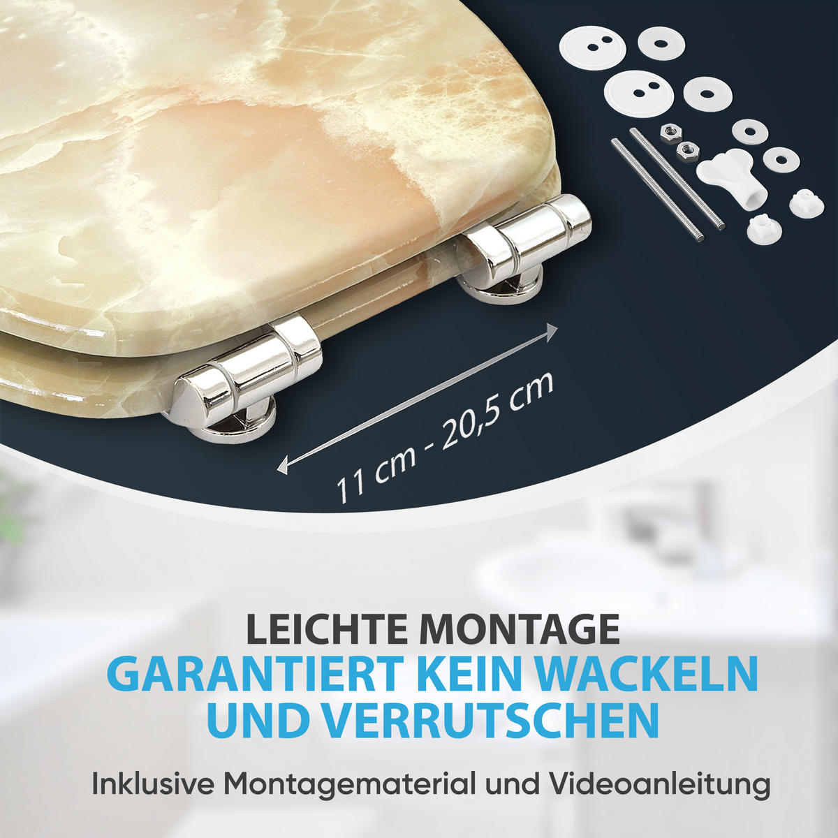 WC-SITZ mit Absenkautomatik Marmor Natur - Braun, Holzwerkstoff (38/6/47cm) - Sanilo