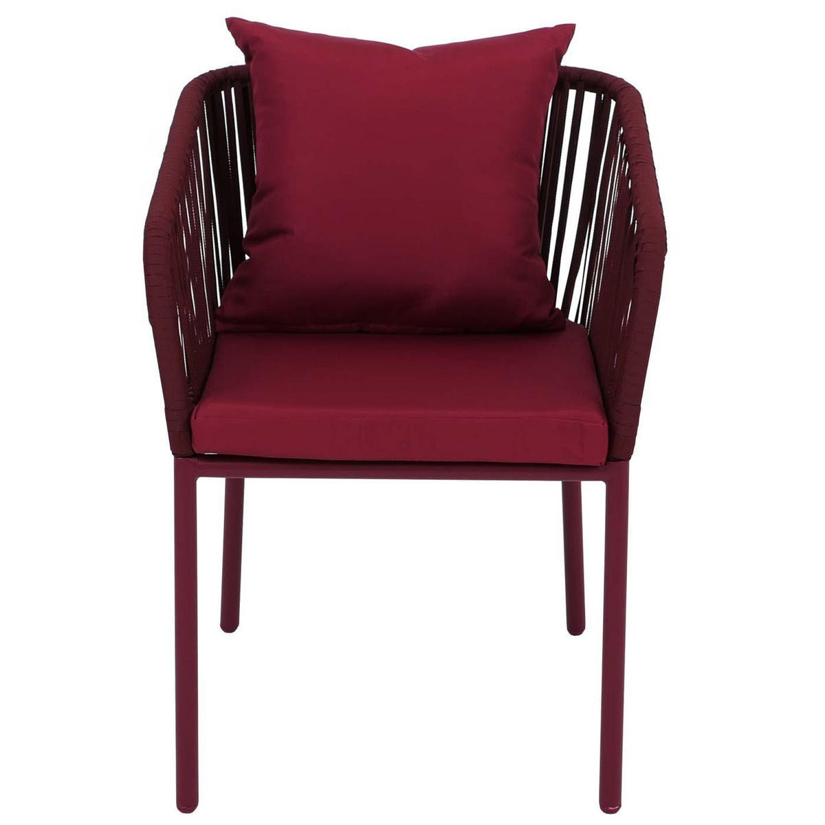 GARTENSTUHL 2er-Set 75x55x55cm Bordeaux - Bordeaux, Metall (55/75/55cm) - PROREGAL