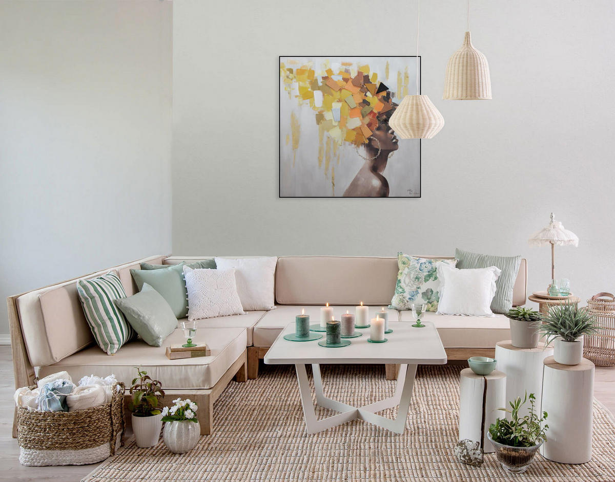 ÖLGEMÄLDE 80/80 cm - Braun/Grau, Holz/Textil (2/80cm) - KUNSTLOFT