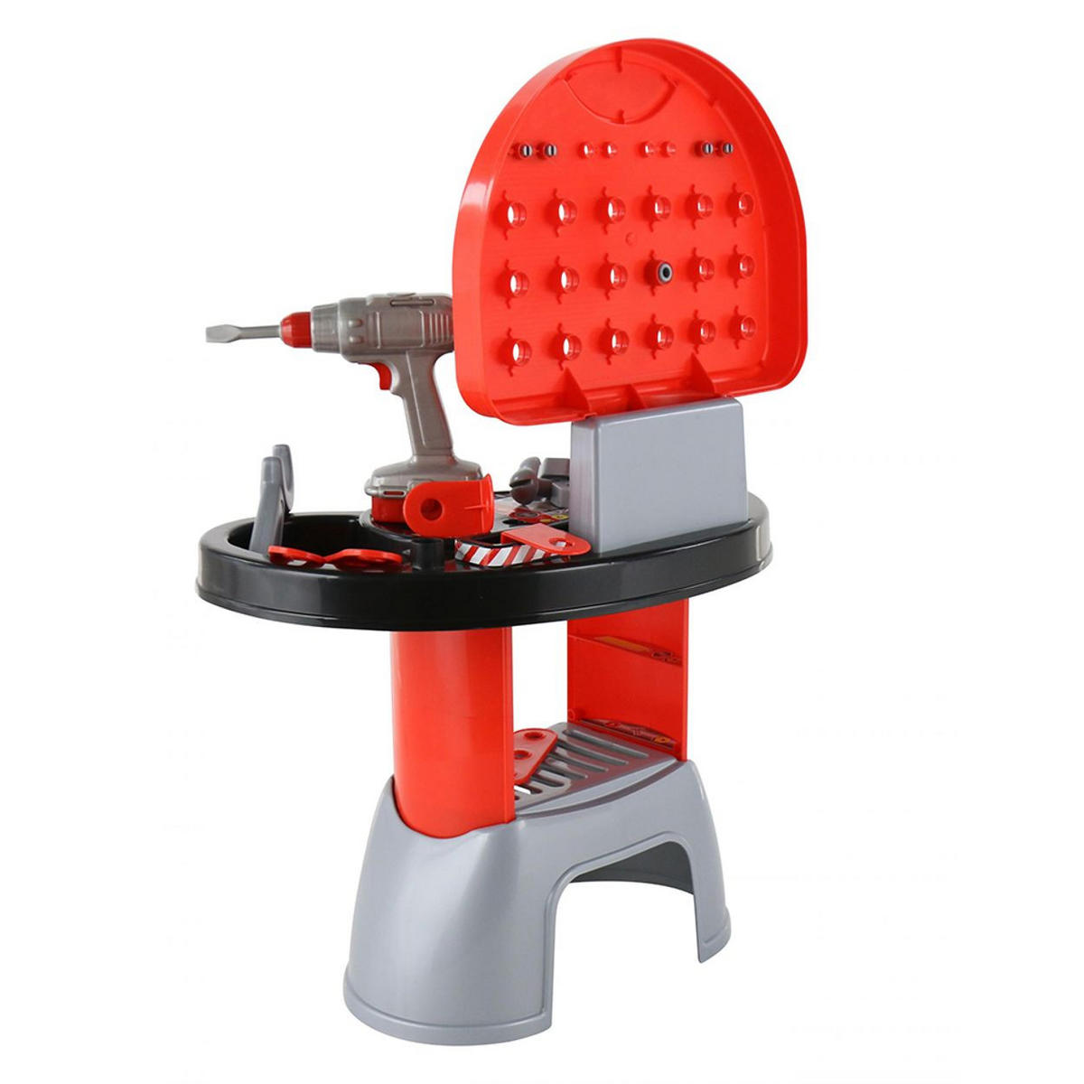 SPIELERKZEUG Kinderwerkstatt 43221 rot Werkzeugwagen, Elektroschrauber, Schraubendreher, Zubehör, Kunststoff - Rot, Kunststoff (30/75/49cm) - Polesie