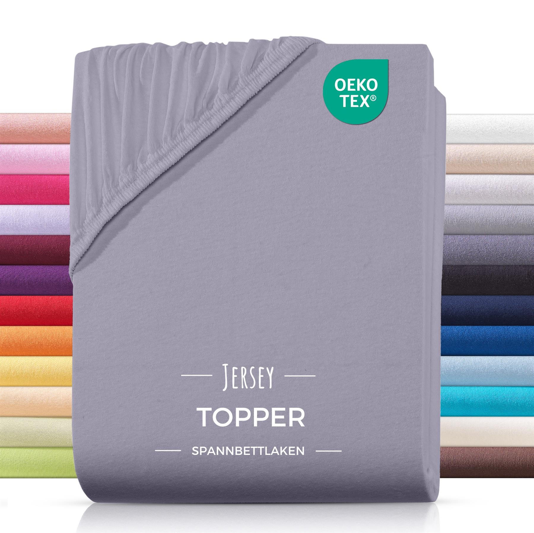 TOPPER-SPANNBETTLAKEN Jersey Bettlaken 140x200 cm Grau - Grau, Textil (140/200cm) - Carpe Sonno