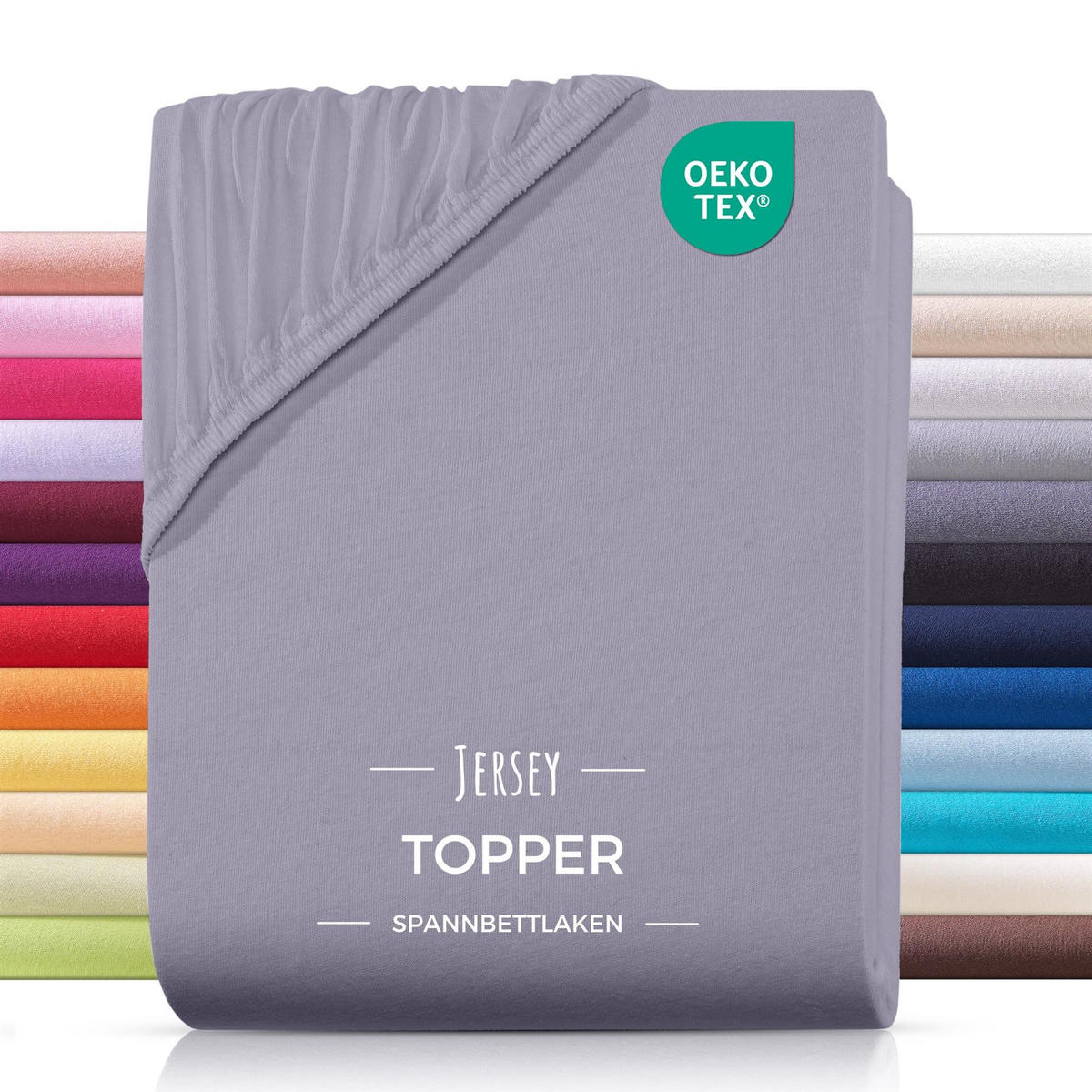 TOPPER-SPANNBETTLAKEN Jersey Bettlaken 180x200 cm Grau - Grau, Textil (180/200cm) - Carpe Sonno