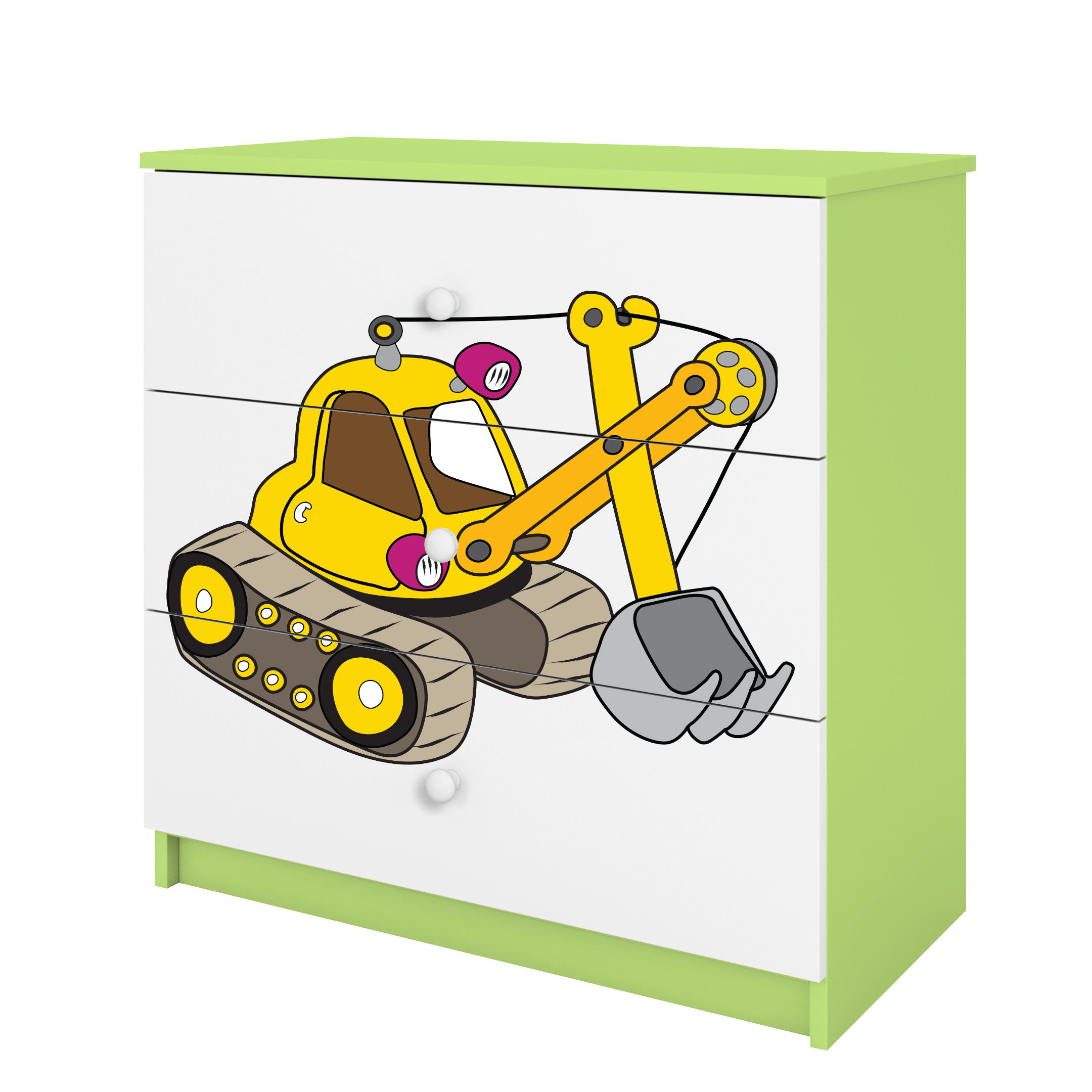 KOMMODE Babydreams Excavator 81/81/41 - Grün, Holzwerkstoff (81/81/41cm) - RAUMHIRSCH FURNITURE