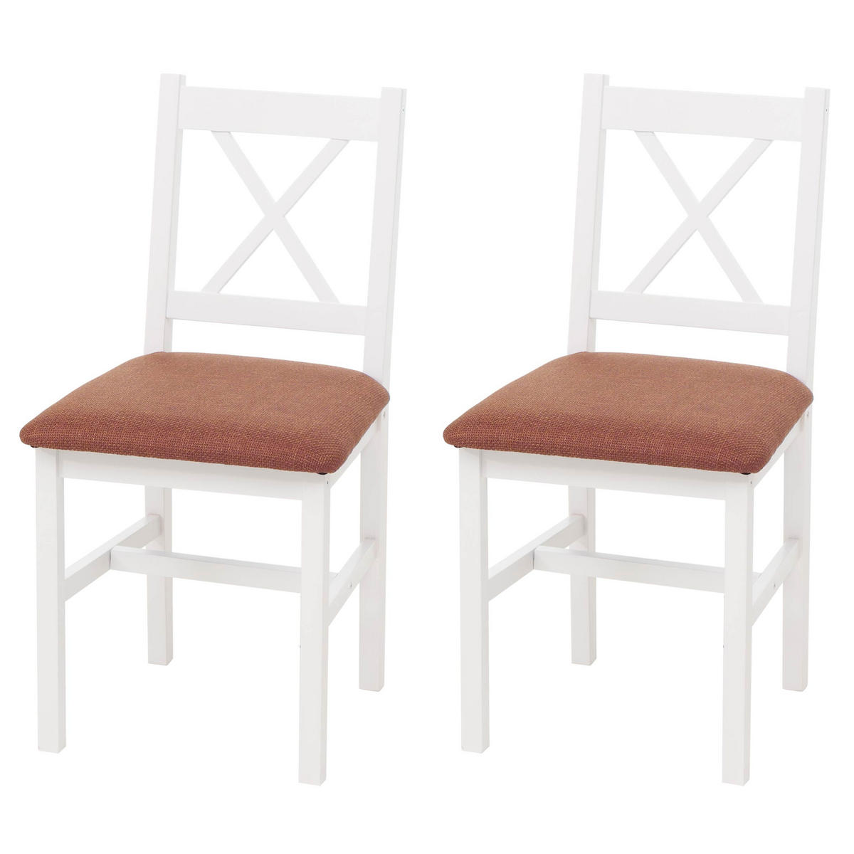 ESSZIMMERSTUHL Weiß, Orange 2er-Set - Weiß/Orange, Holz (43/85/44cm) - MCW