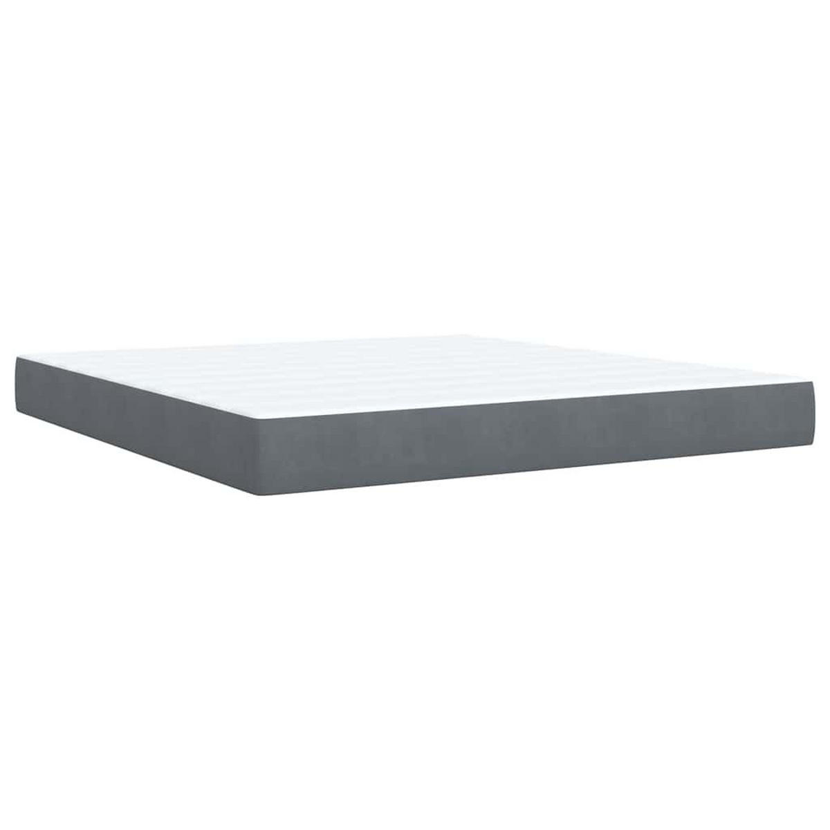 BOXSPRINGBETT Mit Matratze Dunkelgrau 180/200 Cm Samt - Grau, Textil (180/200cm) - vidaXL