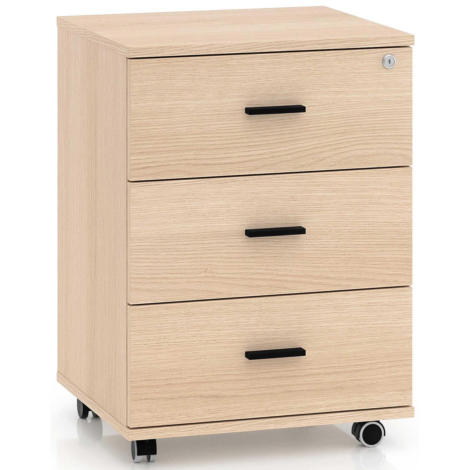 POJEZDNÝ kontejner Odelis, dub, 46 cm - černá/béžová, kompozitní dřevo (46/64/41cm) - Selsey