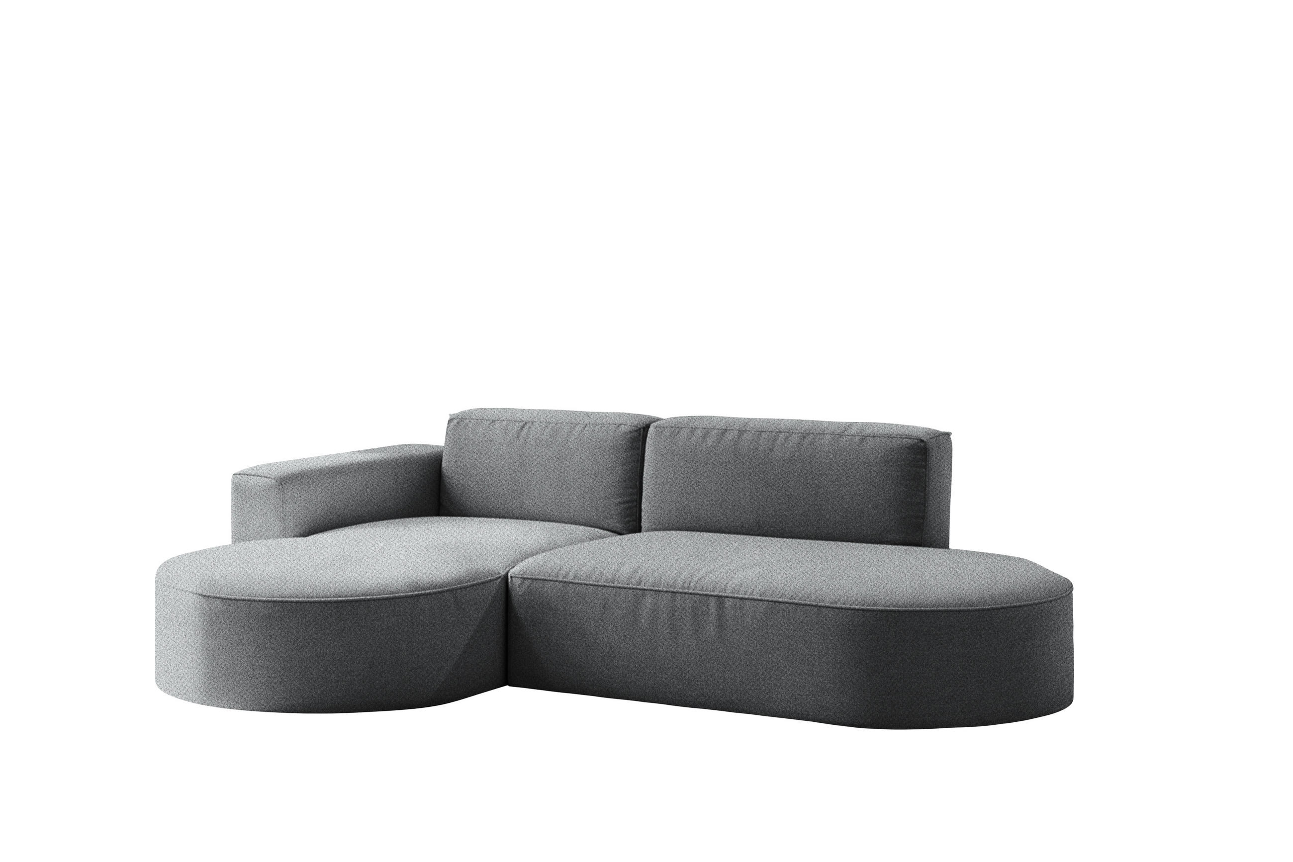 ECKSOFA Modena Studio Falten, Stoff Alpine, Anthrazit Links - Anthrazit, Holz (165/236cm) - Kaiser Möbel