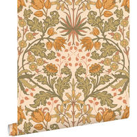 TAPETE Blumenmuster im Jugendstil 50 x 900 cm - Orange, Papier (50/900cm) - ESTAhome