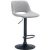 BARHOCKER JAKSON Hellgrau Stoff Schwarz - Hellgrau, Textil/Metall (42/86/46cm) - DELUKE