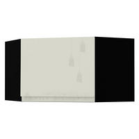 ECKHÄNGESCHRANK Florence W10/60/36 Schwarz / RAL 1013 perlweiß HG 60 / 60 / 36cm - Türanschlag links - Weiß Hochglanz/Schwarz, Holz/Holzwerkstoff (60/36/60cm) - Feldmann-Wohnen
