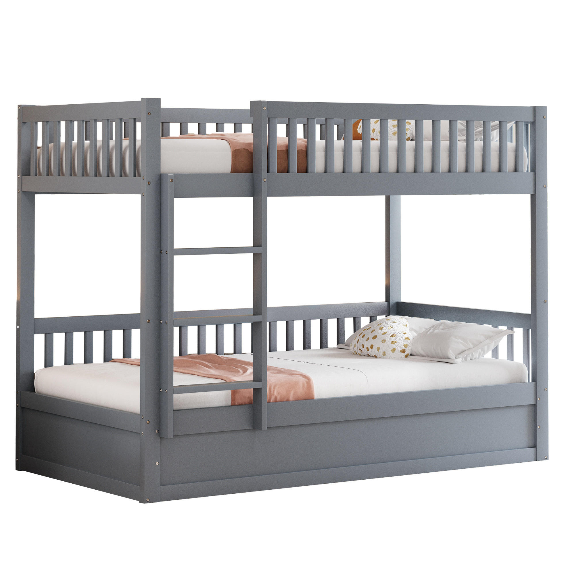 ETAGENBETT Kinderbett 90/200 cm aus Holz mit hydraulischem Stauraum Grau - Grau, Holzwerkstoff (90/200cm) - Modenvie
