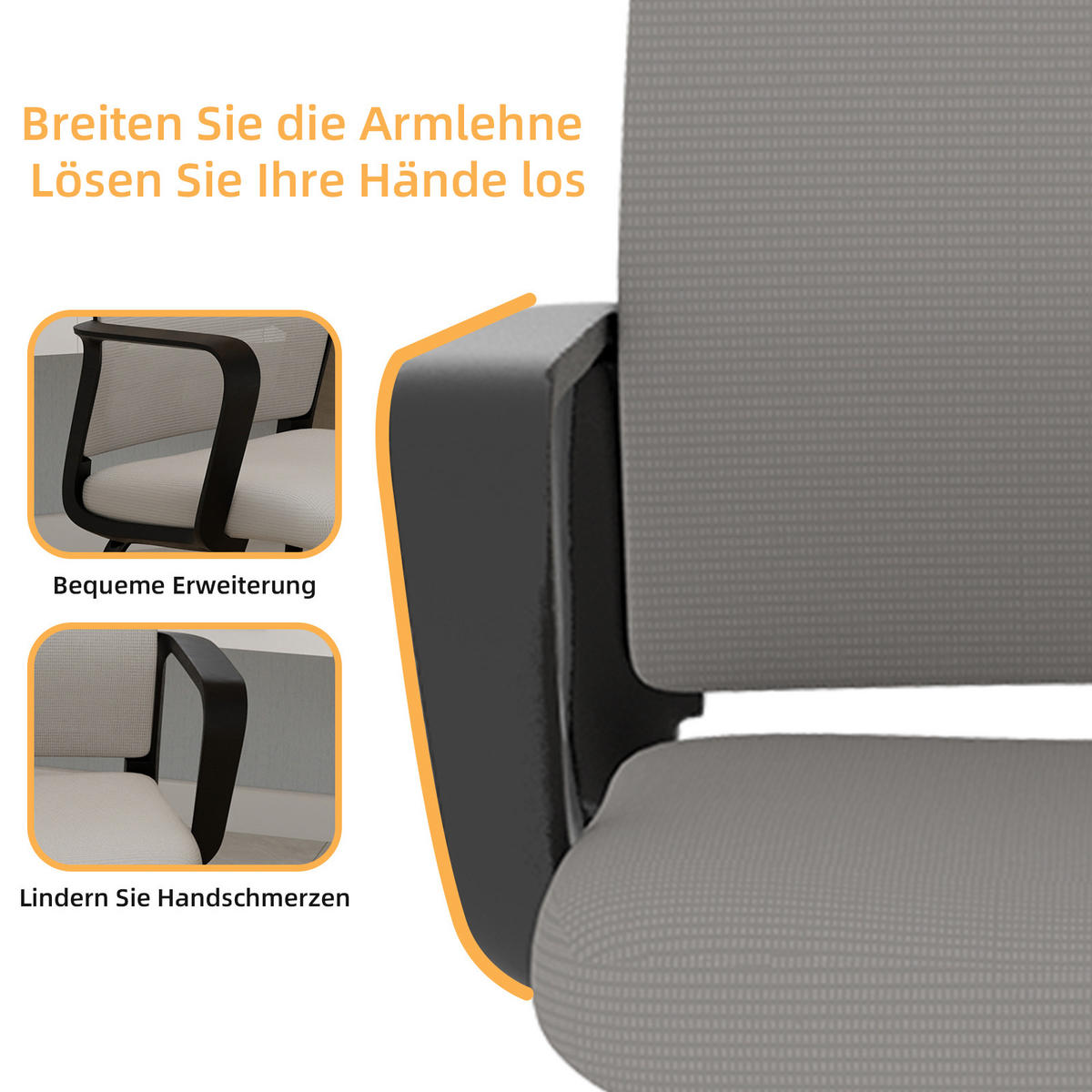 DREHSTUHL Netz & Mesh Grau & Schwarz - Schwarz/Grau, Textil/Metall (59/90/55cm) - WISHDOR
