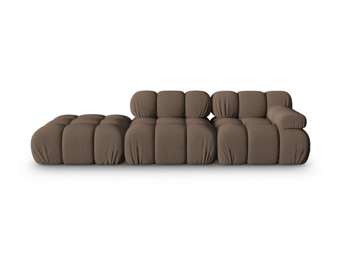 SOFA modular links Bellis aus 3D-Stoff braun 4 Sitzplätze - Braun, Textil (94/70/282cm) - Micadoni
