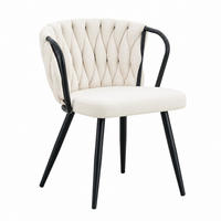 ESSZIMMERSTUHL mit Samtbezug Beige-Schwarz 43 x 58 x 76 cm - Beige, Metall (58/76/43cm) - Meubliv